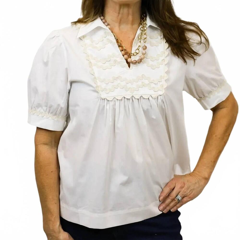 NEW JODIFL emerson collared blouse in off white